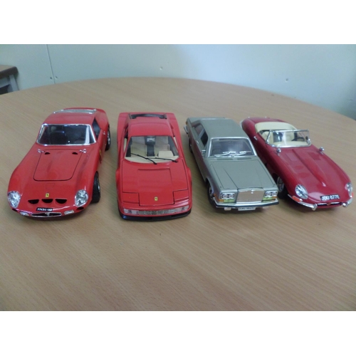 241 - 4 x Burago Models 1:18 Made in Italy 
1. Jaguar E 1961
2. Ferrari Testarossa 1984
3. Ferrari GTO 196... 