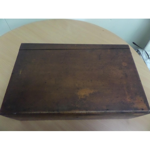 247 - Vintage Solid Wooden Box with Compartments 48cm x 30cm