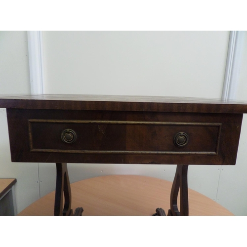 272 - Small Vintage Mahogany  Fold Out  Table on Casters with Drawers 50cmx76cmx38cm (Fully Extended)