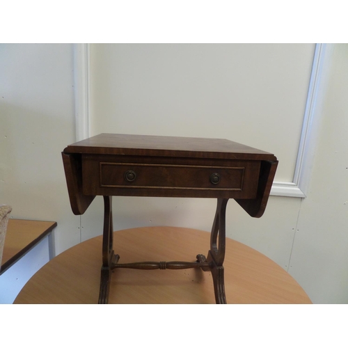 272 - Small Vintage Mahogany  Fold Out  Table on Casters with Drawers 50cmx76cmx38cm (Fully Extended)