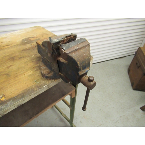 372 - Vintage Work Table with Clamp