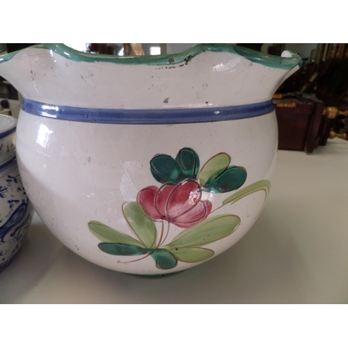 271 - 2 x Large Hand Painted Garden Pots