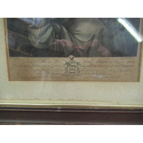 34d - Engraving of Sir John Moore , Lord Mayor of London 1750 - 1765 By Sir Peter Lely - WITHDRAWN