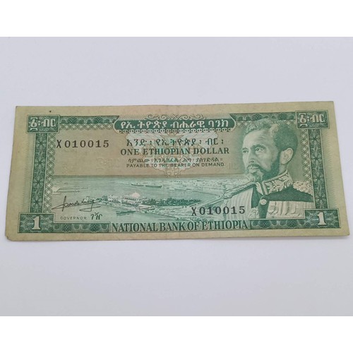 150E - Etheopian 1 dollar - No Date. 1960's Emperor Haile Selassie. Fine - V. Fine