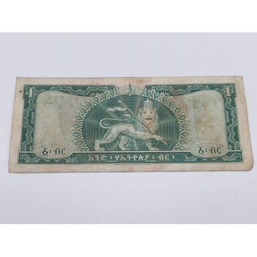 150E - Etheopian 1 dollar - No Date. 1960's Emperor Haile Selassie. Fine - V. Fine