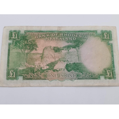 150G - Bank of Rhodesia and Nyasaland 1959 One Pound Bank Note. Fine - V Fine