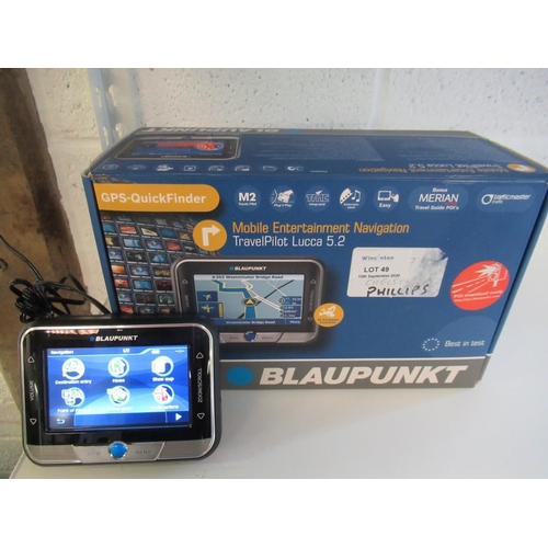 49 - Blaupunkt GPS Quickfinder Navigation and Entertainment System with Chargers/ Car Mount etc.