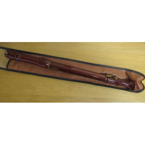 55 - A Wooden Alto Flute in Slip Case by Schotts