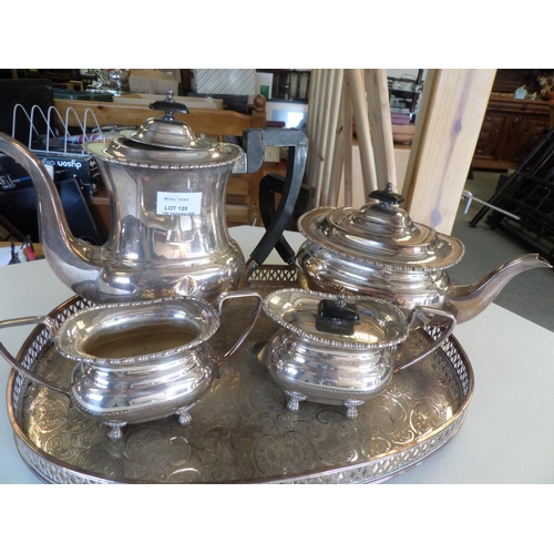 125 - A Silver Plated Tea Service and Tray