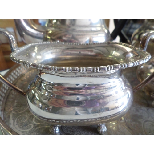 125 - A Silver Plated Tea Service and Tray