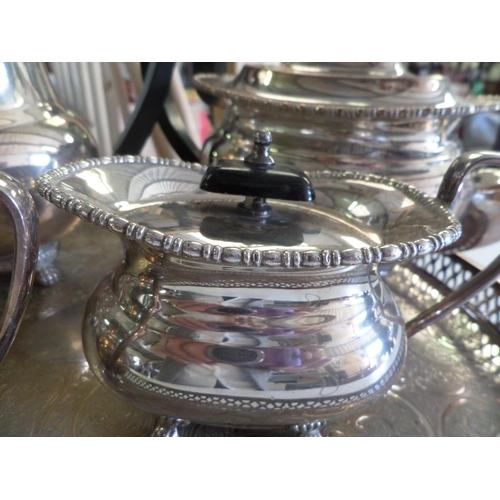 125 - A Silver Plated Tea Service and Tray