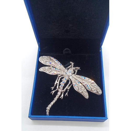 90 - Marcasite Dragon Fly Brooch