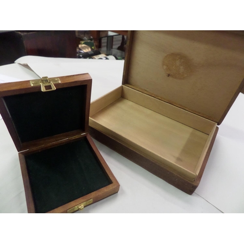 173 - Wooden Boxes 
One with Brass Inlay