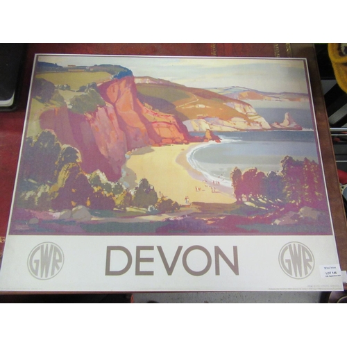 146 - Great Western Railway Devon Reproduction Poster Canvas Print