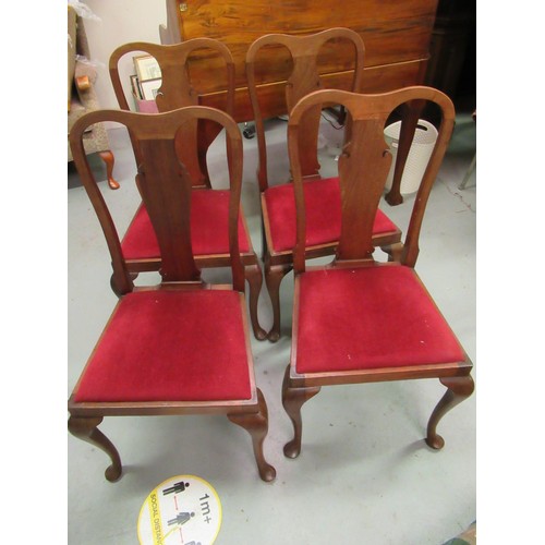 72A - 4 x Mahogany Edwardian Chairs  Upholstered Chairs