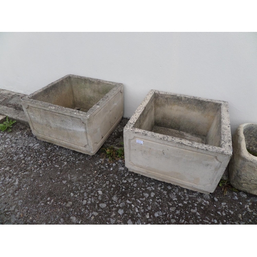 122 - x2 Sandstone Heavy Garden Planters