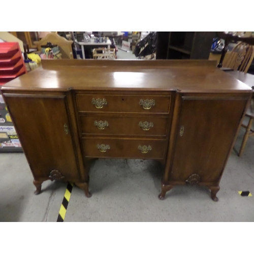 47a - Vintage Buffet Sideboard with Brass Fittings on Pad Feet