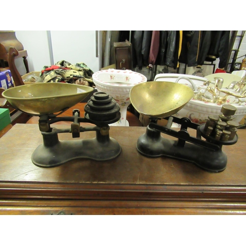 496 - 2 Sets of Brass Scales and Weights