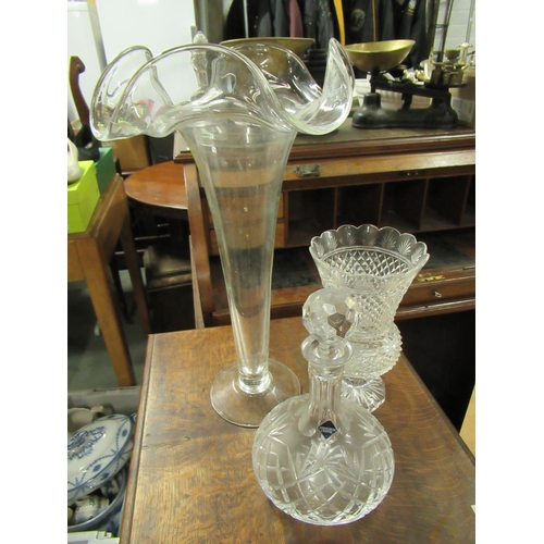 512 - An Edinburgh Crystal Ships Decanter and 2 x Vases