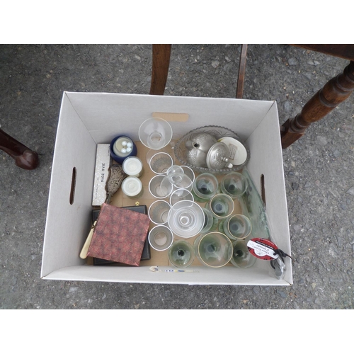 541 - Box of Misc Glassware and Silver Plate