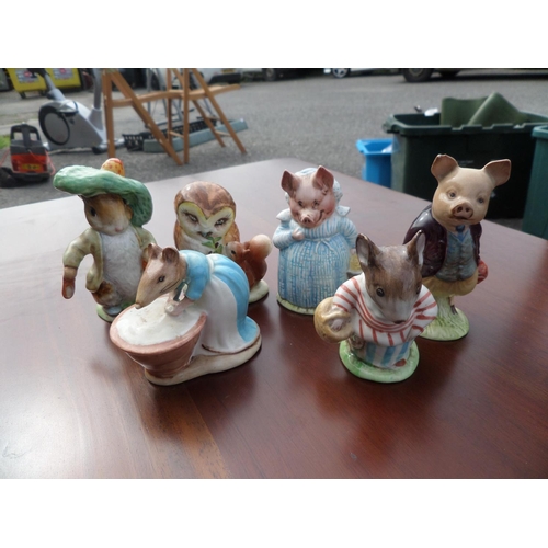 552 - Beswick Collection of Beatrix Potter Figurines all with Gold Stamps to the Base