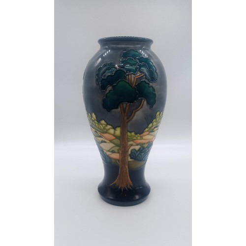 1 - A very rare Walter Moorcroft Trial Vase. Decorated with three tall trees in a continuous landscape a... 