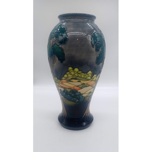 1 - A very rare Walter Moorcroft Trial Vase. Decorated with three tall trees in a continuous landscape a... 