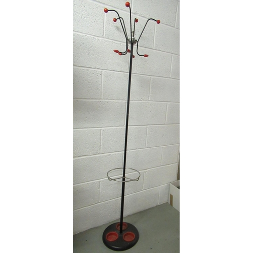 301 - Vintage Black and Red Umbrella/ Coat Stand