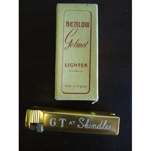 149 - Vintage Ladies Cigarette Holder / Vanity Case with Clock + Benalow Golmet Lighter - glass missing on... 