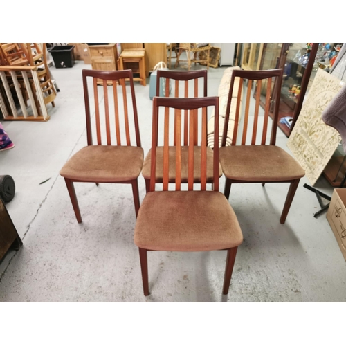 252 - Ladder Back Dining Chairs x 4 with Velour Seats