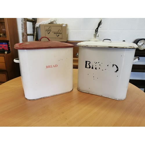 326 - 2 x Enamel Bread Bins