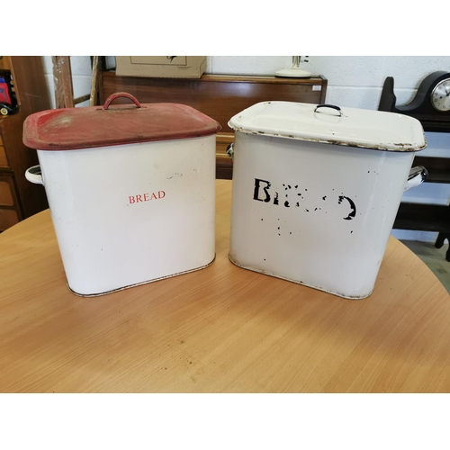 326 - 2 x Enamel Bread Bins