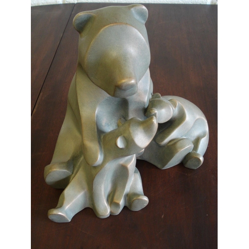 285 - Rare Austin Productions Sculpture Bear and 2 Cubs