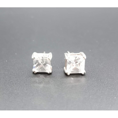 132a - Sterling Silver and Zirconia Stud Earrings