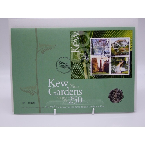 1070 - GB Royal Mint 2009 Uncirculated Kew Gardens 50p First Day Cover No 03859