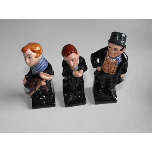 680 - 3 Royal Doulton Figurines ,Uriah Heep, Tiny Tim and Bill Sykes