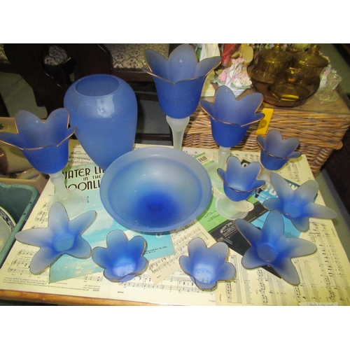 685 - Box of Assorted Blue Glassware