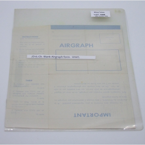 687 - JD16.GB. Early Blank Airgraph Form