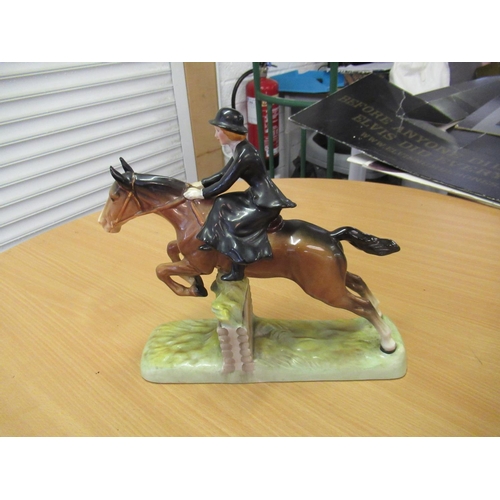 46B - A Beswick Horse Jumping Lady Figurine