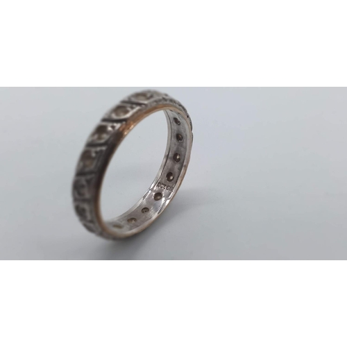 40B - 9CT Gold on Silver Eternity Ring