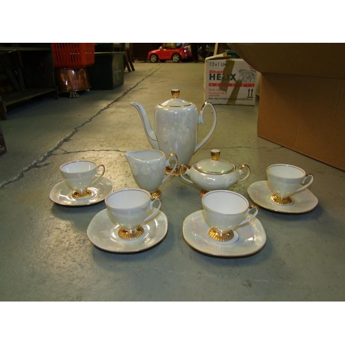 625 - Retro Opal Glaze 4 part Tea set By Chooziez of Poland