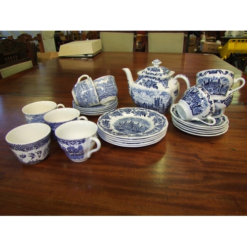 632 - Collection of Blue and White China including: Willow Pattern, Salem and Enock Wedgwood ( Tunstall) L... 