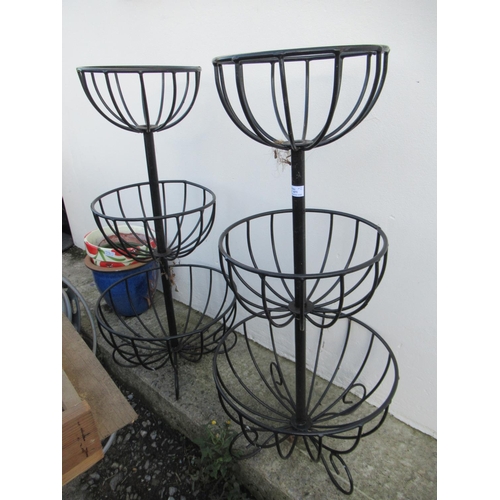 671 - A Pair of Metal Garden Planters