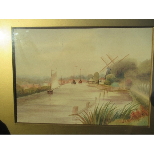 674 - Watercolour of a Dutch Scene Signed J Leach 1920