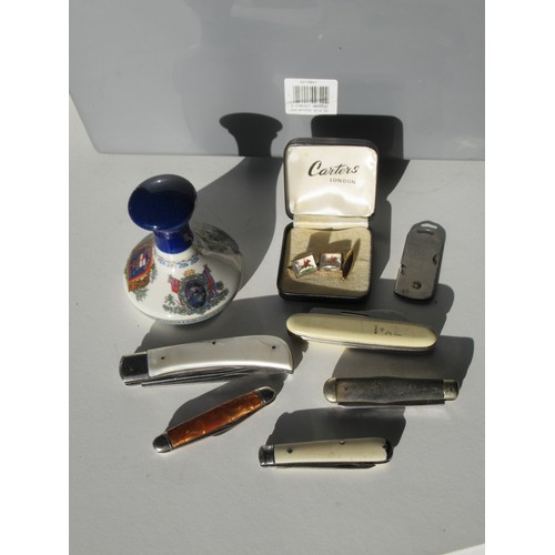 63D - A Collection of Penknives, Cufflinks etc