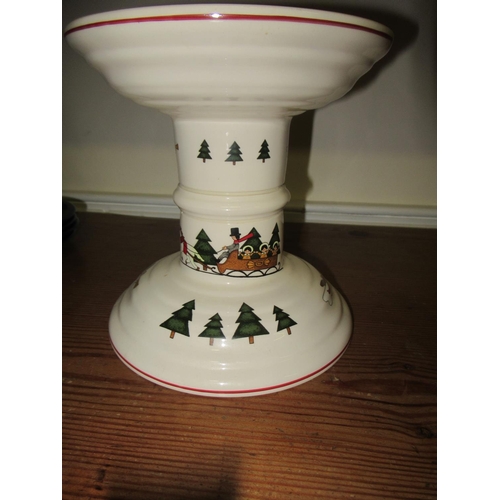 38 - A Masons Pottery Christmas Ham Carving Holder