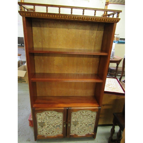 65 - A Shelf/Cupboard Unit with Tapestry Covered Doors