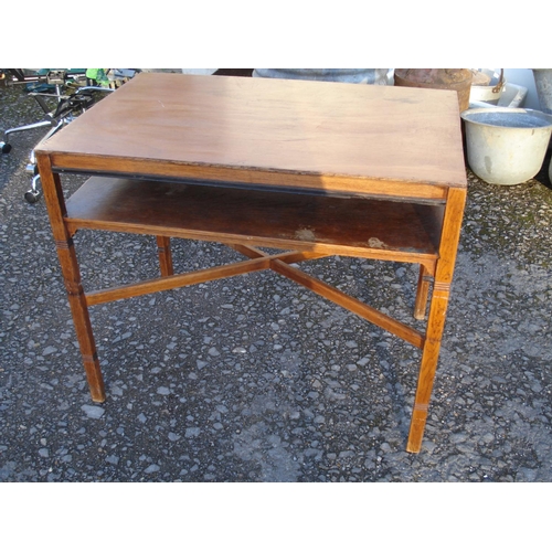 607 - Wooden Table with undershelf ( 92x61x78 cm)