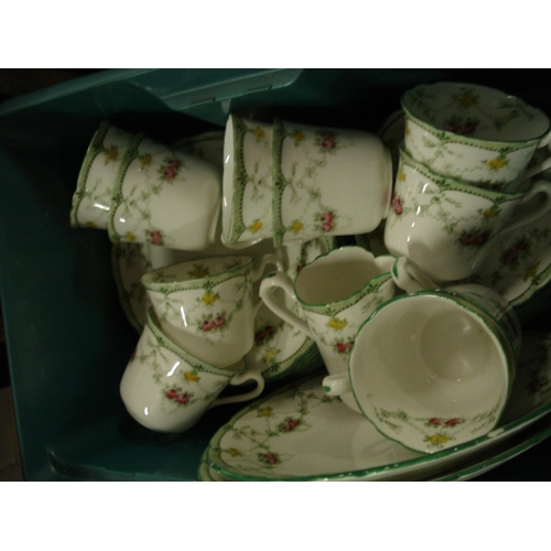 627 - Green Patterned part Tea Service