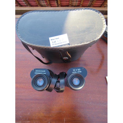 65F - Grosvenor Binoculars 12 x 50 in  case